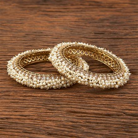 Antique Pearl Bangles With Mehndi Plating