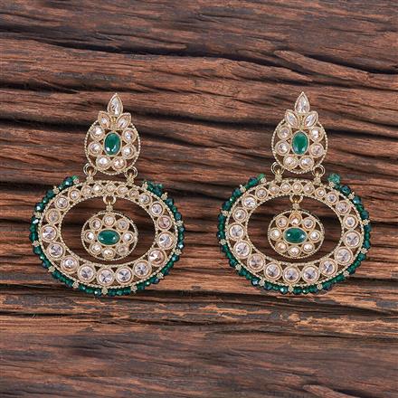 Antique Pearl Earring With Mehndi Plating