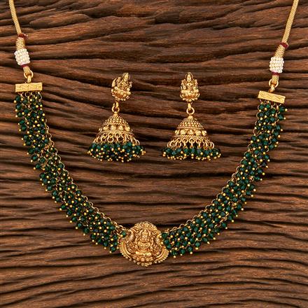 Antique South Indian Necklace With Matte Gold Plating