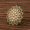 Antique Reverse Ad Stone Ring With Mehndi Plating