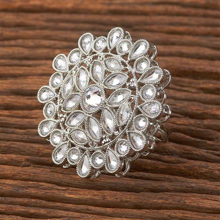 Antique Adjustable Ring With Rhodium Plating