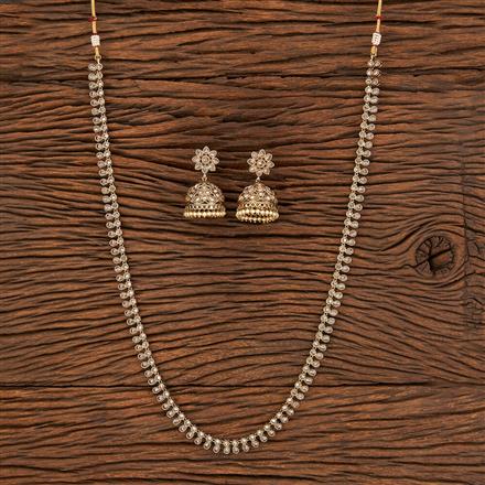 Antique Reverse Ad Stone Necklace With Mehndi Plating