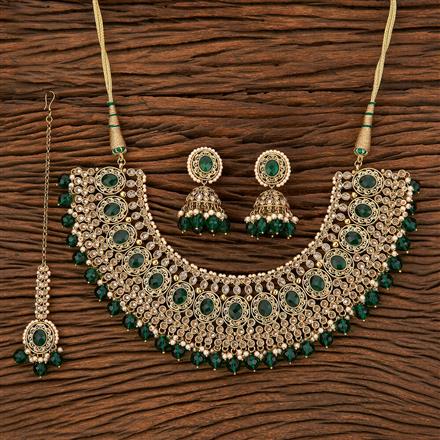 Antique Mukut Necklace With Mehndi Plating