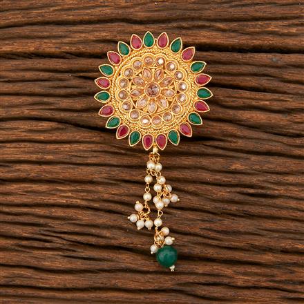 Antique Moti Brooch With Gold Plating