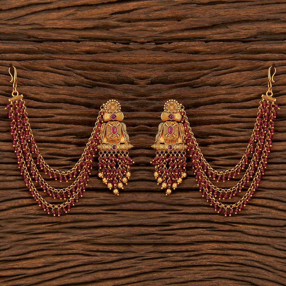 Buy Antique Bahubali Earring With Matte Gold Plating 213845