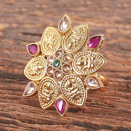 Antique Adjustable Ring With Gold Plating