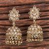 Antique Reverse Ad Stone Earring With Mehndi Plating