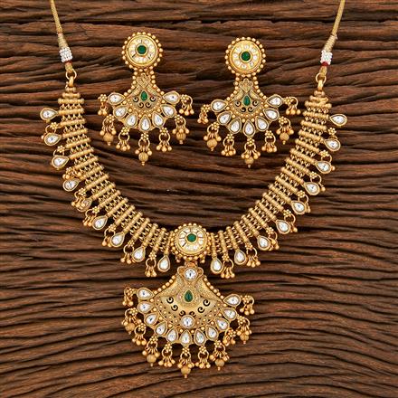 Antique Classic Necklace With Matte Gold Plating