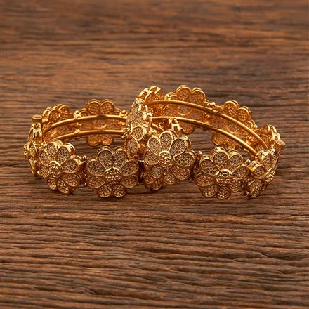 Antique Plain Gold Bangles With Gold Plating