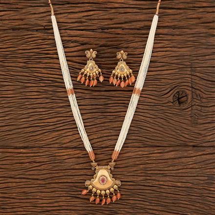 Antique Mala Pendant Set With Gold Plating