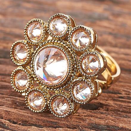 Antique Adjustable Ring With Mehndi Plating