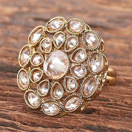 Antique Adjustable Ring With Mehndi Plating