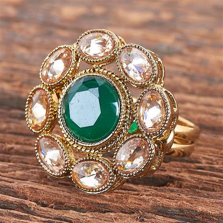 Antique Adjustable Ring With Mehndi Plating