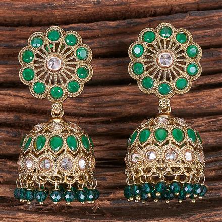 Antique Jhumki With Mehndi Plating