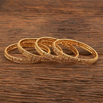 Antique Plain Matte Gold Bangles With Matte Gold Plating