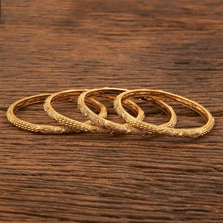 Antique Plain Matte Gold Bangles With Matte Gold Plating