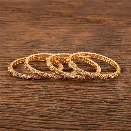 Antique Delicate Bangles With Matte Gold Plating