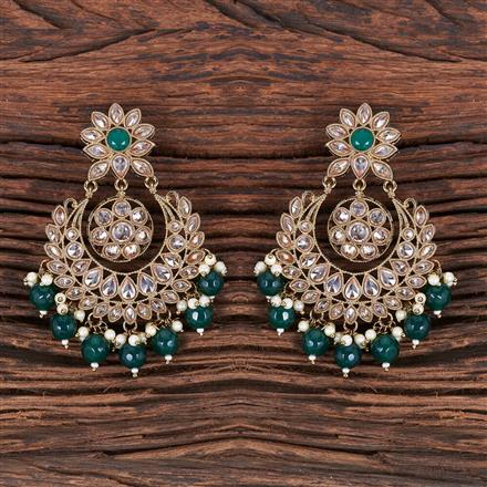 Antique Pearl Earring With Mehndi Plating