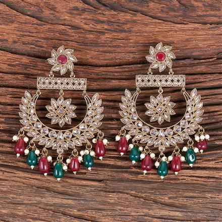 Antique Chand Earring With Mehndi Plating