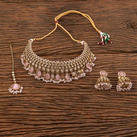 Antique Mukut Necklace With Mehndi Plating