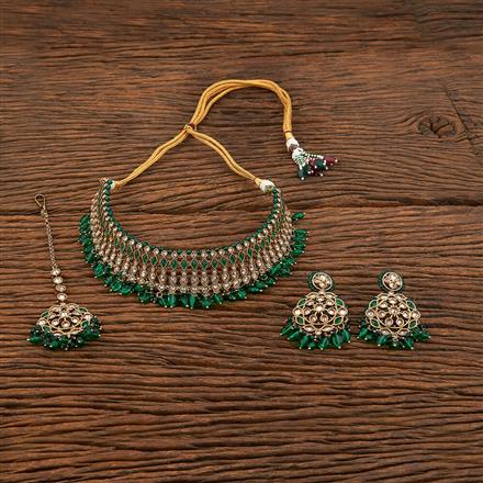 Antique Mukut Necklace With Mehndi Plating