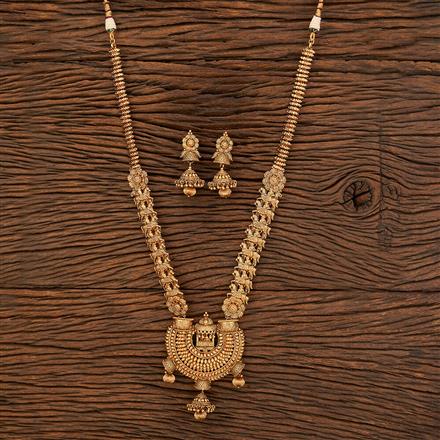 Antique South Indian Necklace With Matte Gold Plating