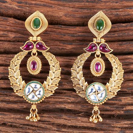 Antique Classic Earring With Matte Gold Plating