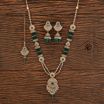 Antique Moti Necklace With Matte Gold Plating