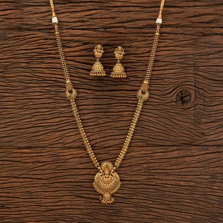 Antique Temple Necklace With Matte Gold Plating