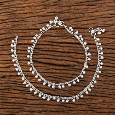 Antique Delicate Payal With Rhodium Plating