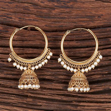 Antique Plain Gold Earring With Gold Plating