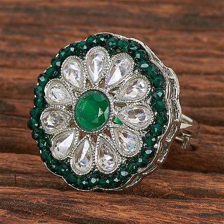 Antique Adjustable Ring With Rhodium Plating