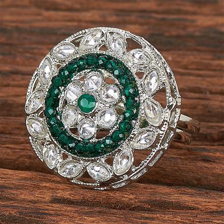 Antique Adjustable Ring With Rhodium Plating