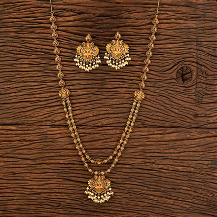 Antique Temple Necklace With Matte Gold Plating