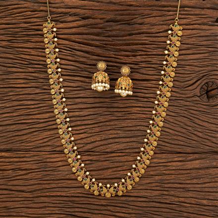 Antique South Indian Necklace With Matte Gold Plating