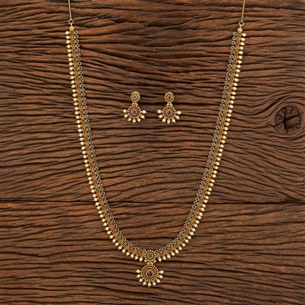 Antique South Indian Necklace With Matte Gold Plating