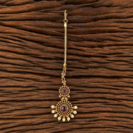 Antique Pearl Tikka With Matte Gold Plating