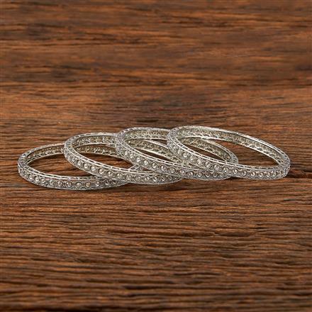 Antique Delicate Bangles With Rhodium Plating