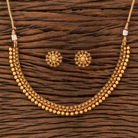 Antique Choker With Matte Gold Plating