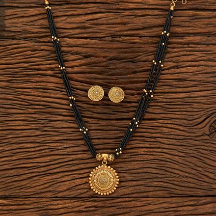 Antique Classic Mangalsutra With Matte Gold Plating