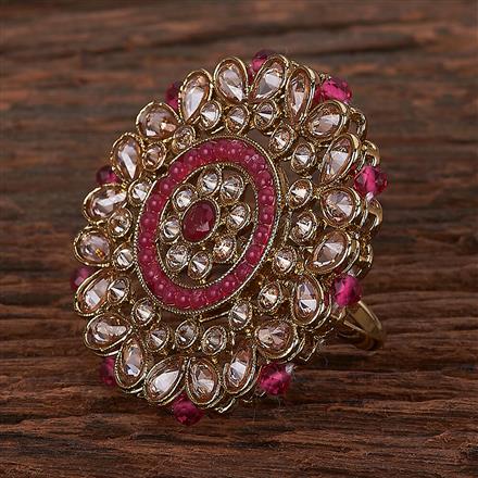 Antique Adjustable Ring With Mehndi Plating