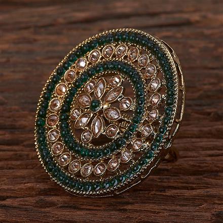 Antique Adjustable Ring With Mehndi Plating