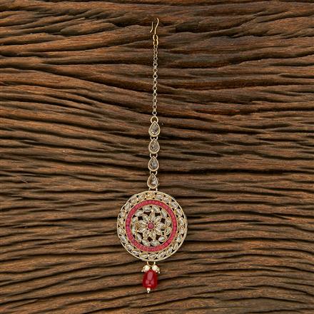 Antique Reverse Ad Stone Tikka With Mehndi Plating