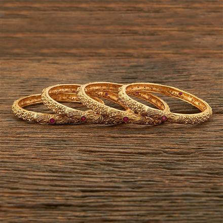 Antique Delicate Bangles With Matte Gold Plating