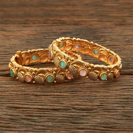 Antique Openable Bangles With Matte Gold Plating