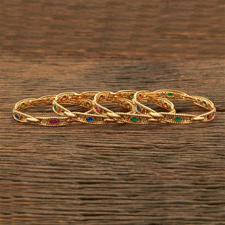Antique Delicate Bangles With Matte Gold Plating