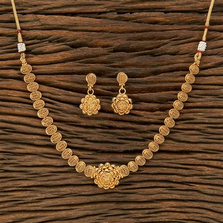 Antique Plain Gold Necklace With Gold Plating
