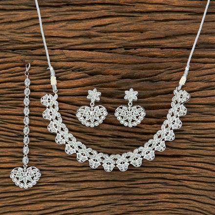 Antique Delicate Necklace With Rhodium Plating