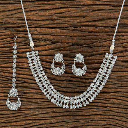 Antique Delicate Necklace With Rhodium Plating