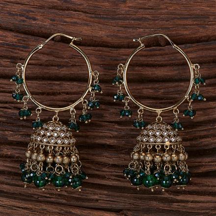 Antique Jhumki With Mehndi Plating